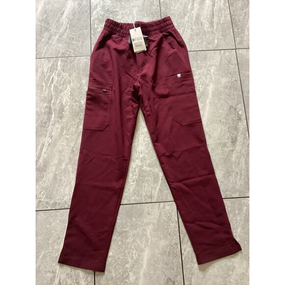 FIGS Scrub Pants Womens XXSP Dark Red Yola Skinny Yoga Waistband Healthcare - Picture 1 of 6
